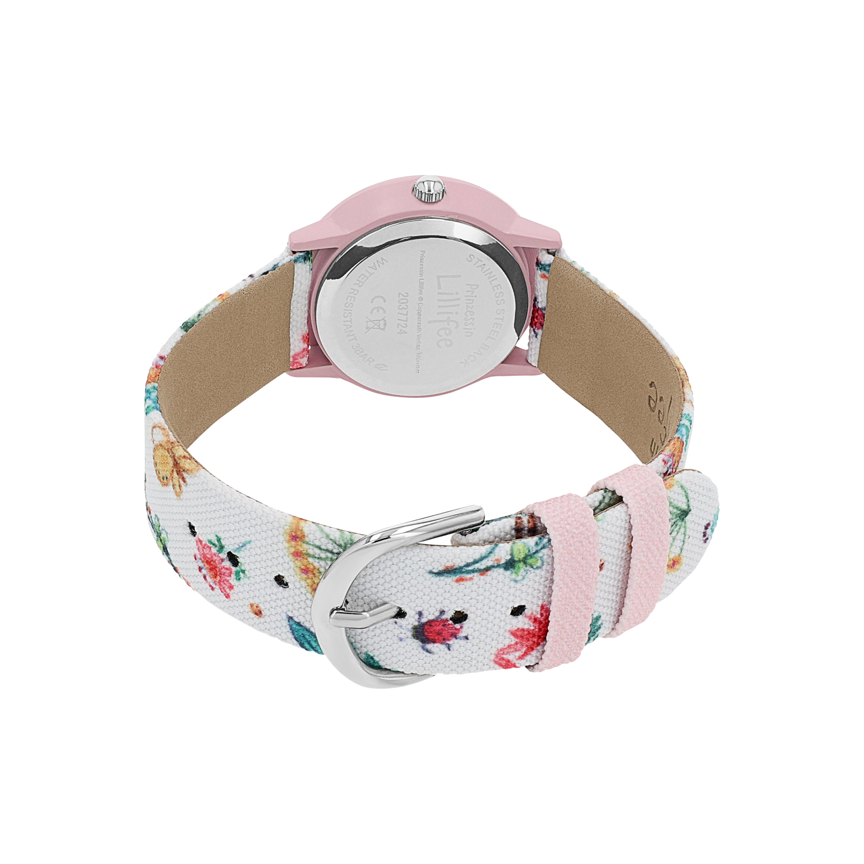 Prinzessin Lillifee Mädchen Armbanduhr 2037724 Textilband Tier- und Naturmotive rosa