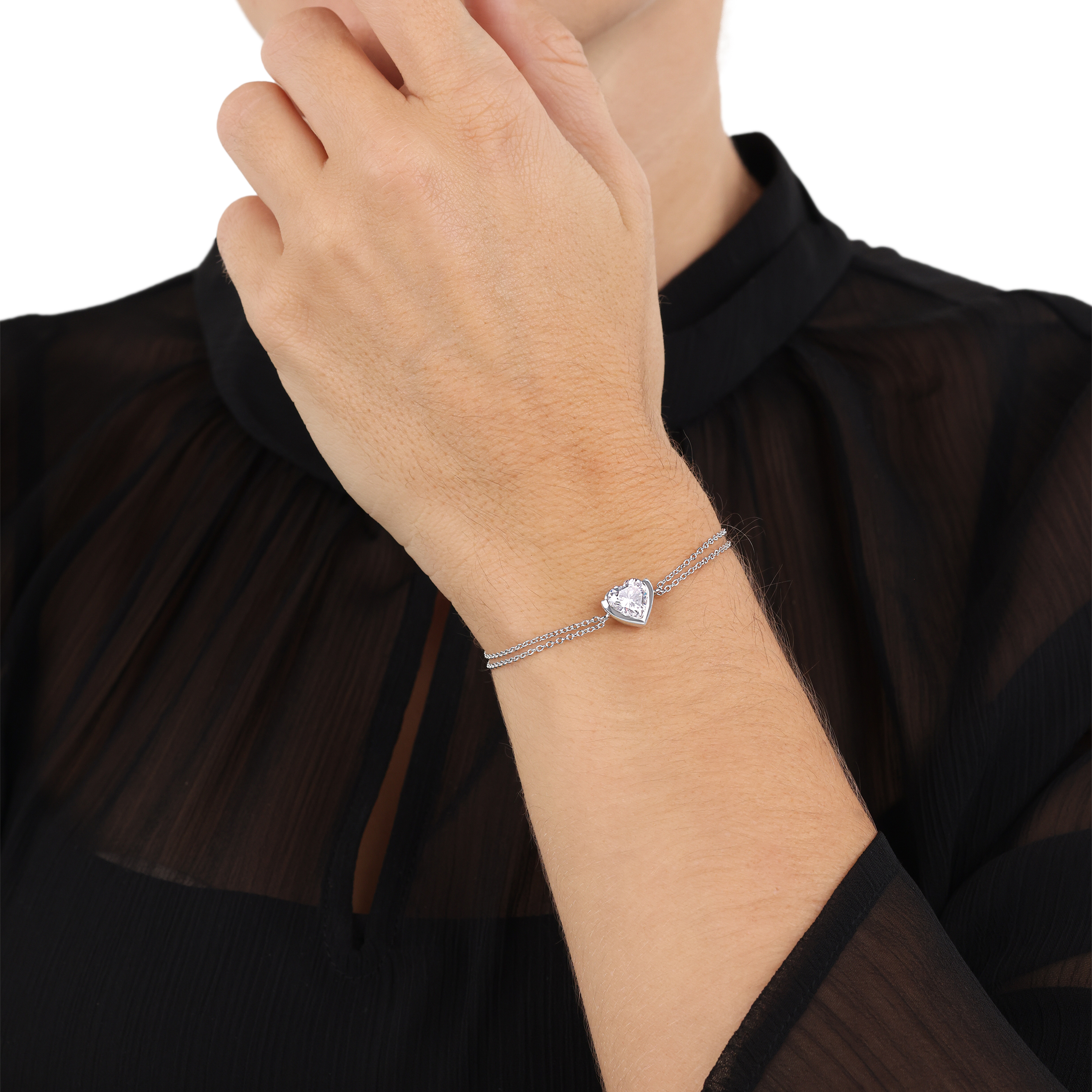 Joop! Damen Armband 2039690 Silber 925 mit Herz Zirkonia synth.