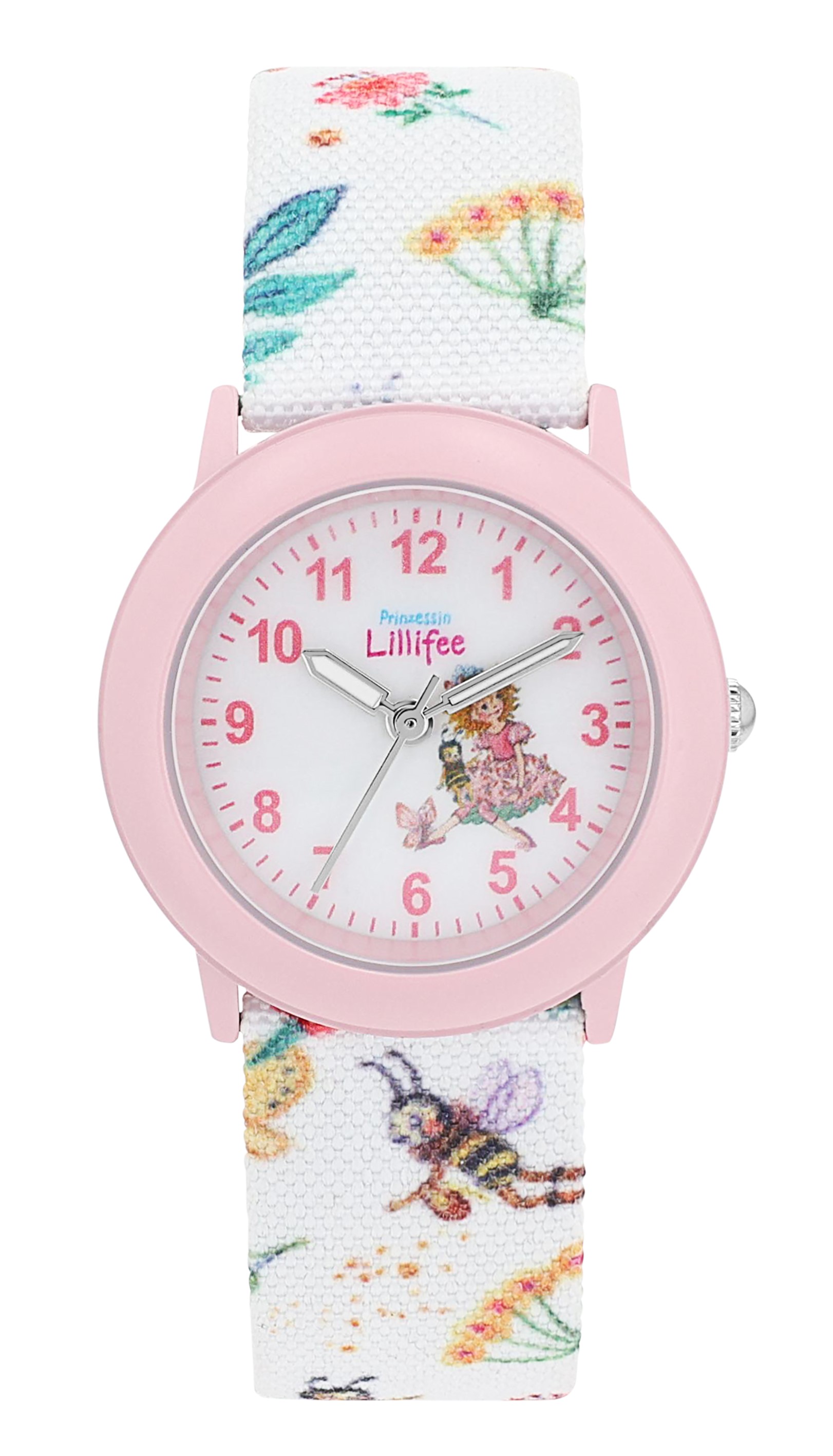 Prinzessin Lillifee Mädchen Armbanduhr 2037724 Textilband Tier- und Naturmotive rosa