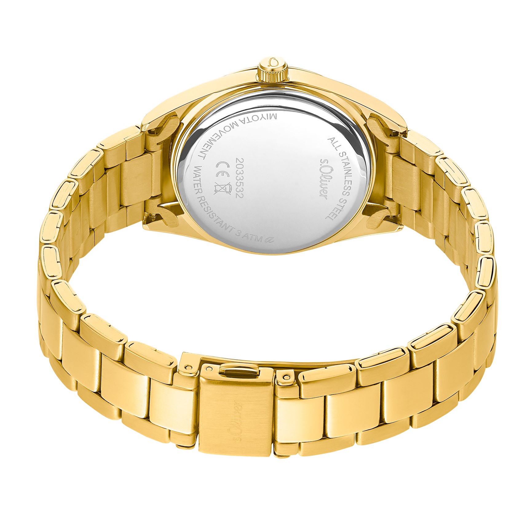 s.Oliver Damen Armbanduhr 2033532 Edelstahl IP gelbgold