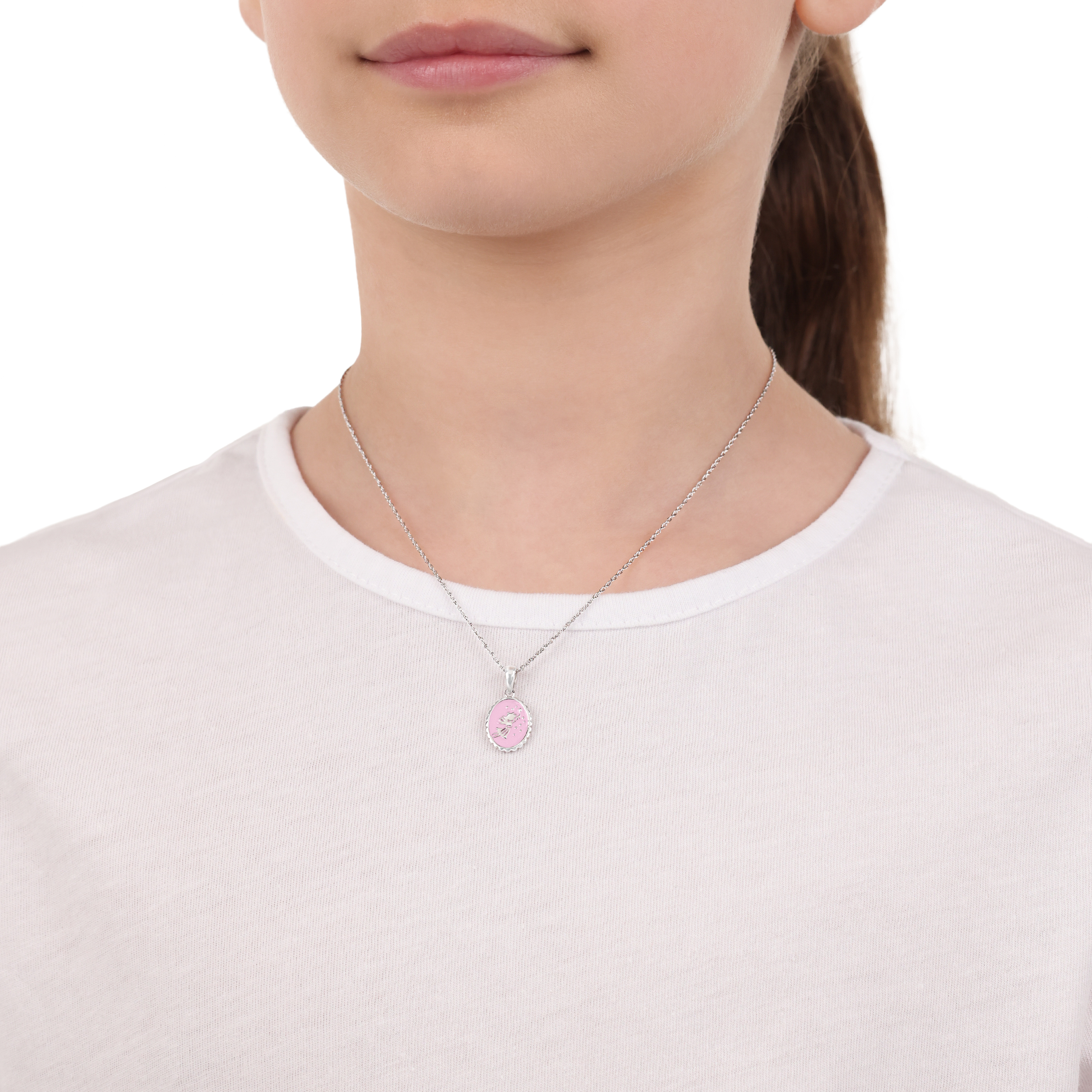 Lillifee Mädchen Halskette 2038745 Silber 925 mit Anhänger Emaille rosa