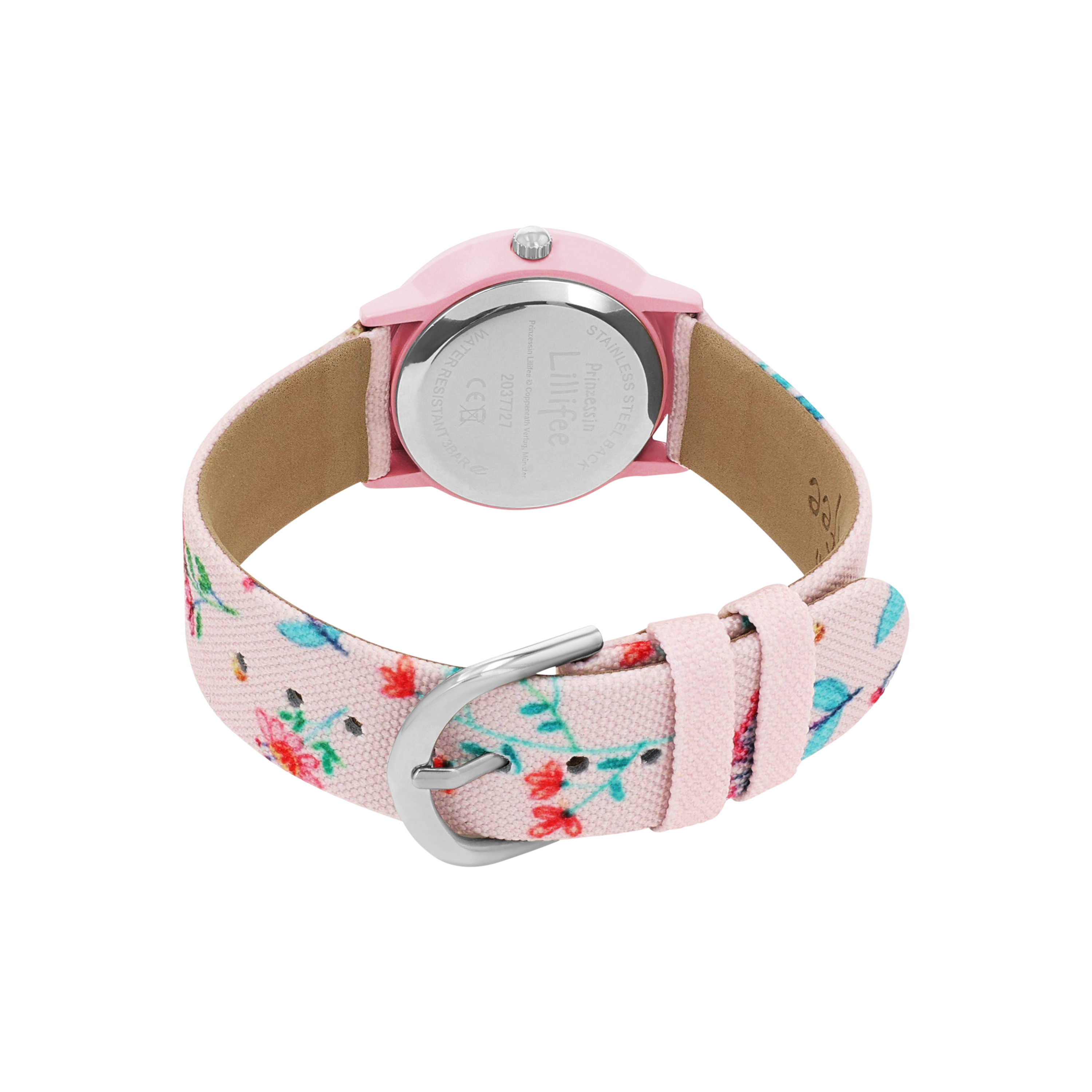 Prinzessin Lillifee Mädchen Armbanduhr 2037727 Textilband Blumen Schmetterling rosa