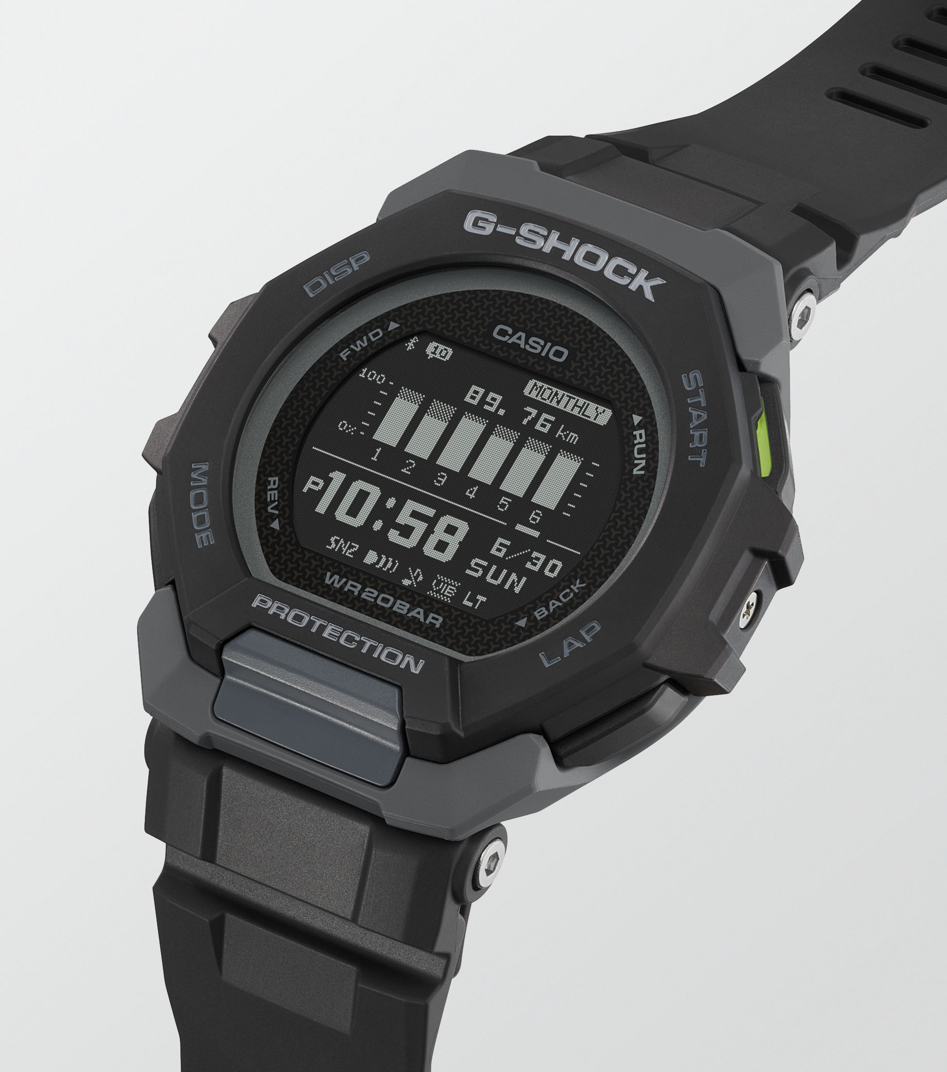 Casio G-Shock GBD-300-1ER G-SQUAD Bluetooth digital schwarz grau