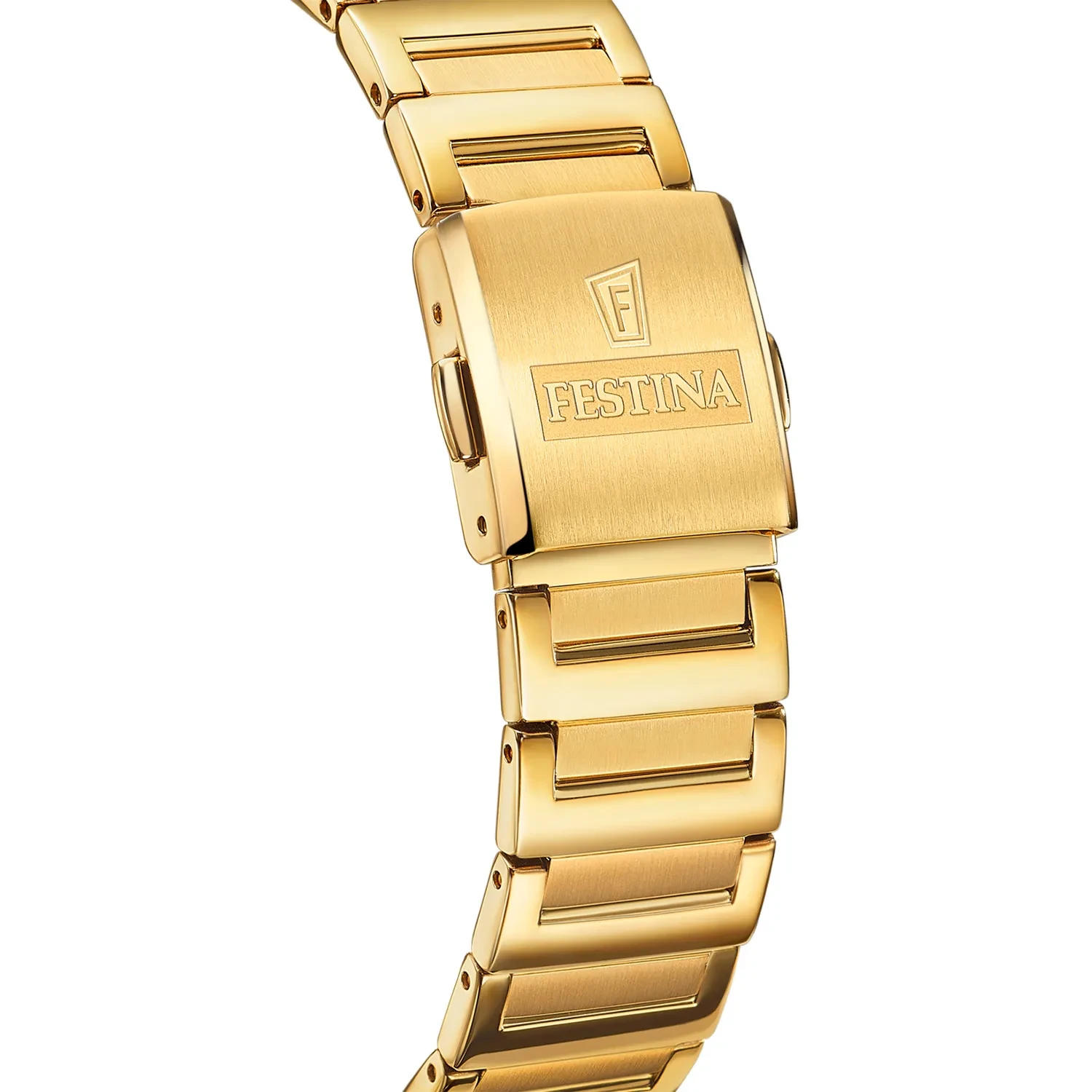 Festina Damen Armbanduhr On the Square F20680/2 Edelstahl gelbgold IP