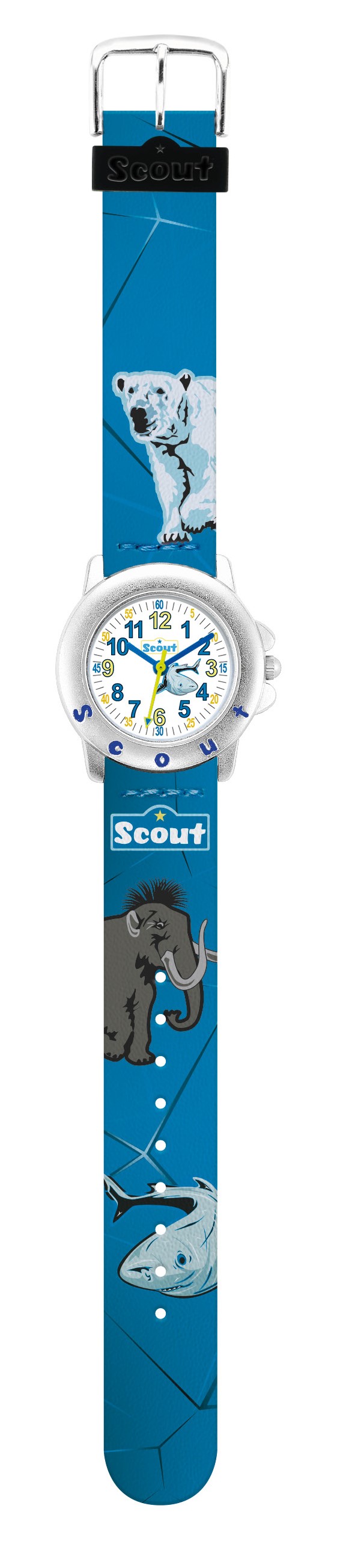 Scout Jungen Armbanduhr Star Kids 280393039 Eisbär, Mammut, Hai