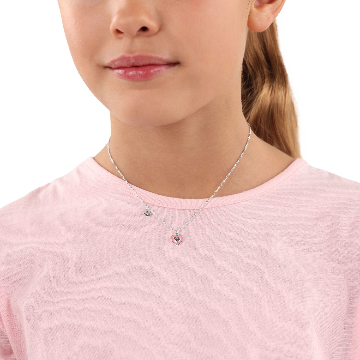 Lillifee Mädchen Halskette 2037939 Anhänger Herz Silber 925 Emaille rosa