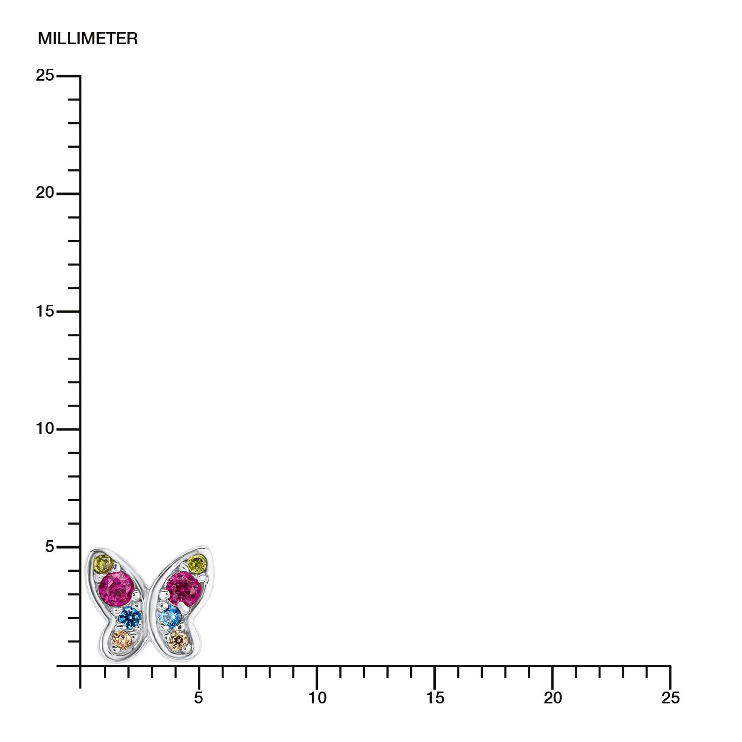 s.Oliver Girls Ohrstecker 2020868 Schmetterling Silber 925 Zirkonia bunt