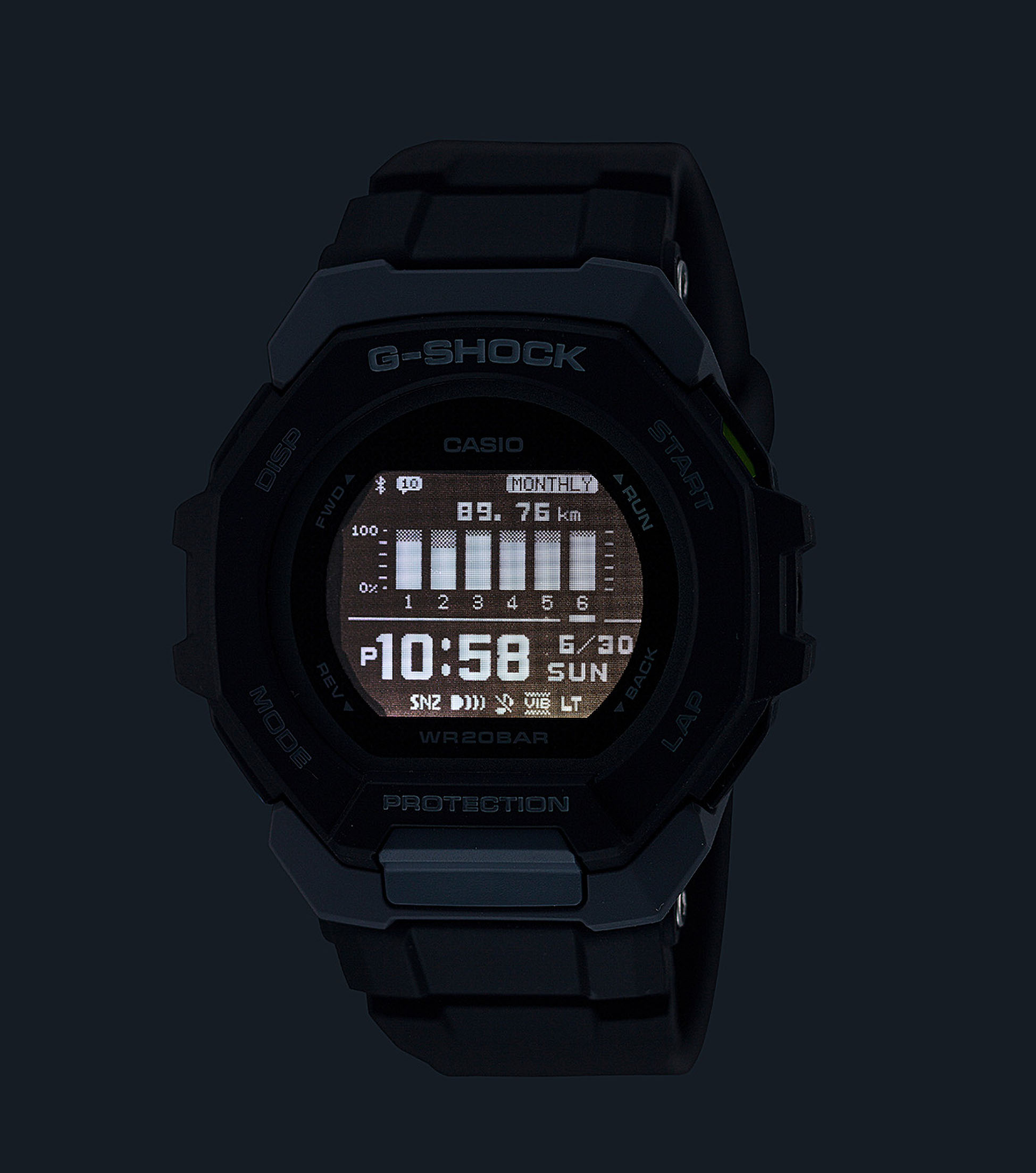 Casio G-Shock GBD-300-1ER G-SQUAD Bluetooth digital schwarz grau