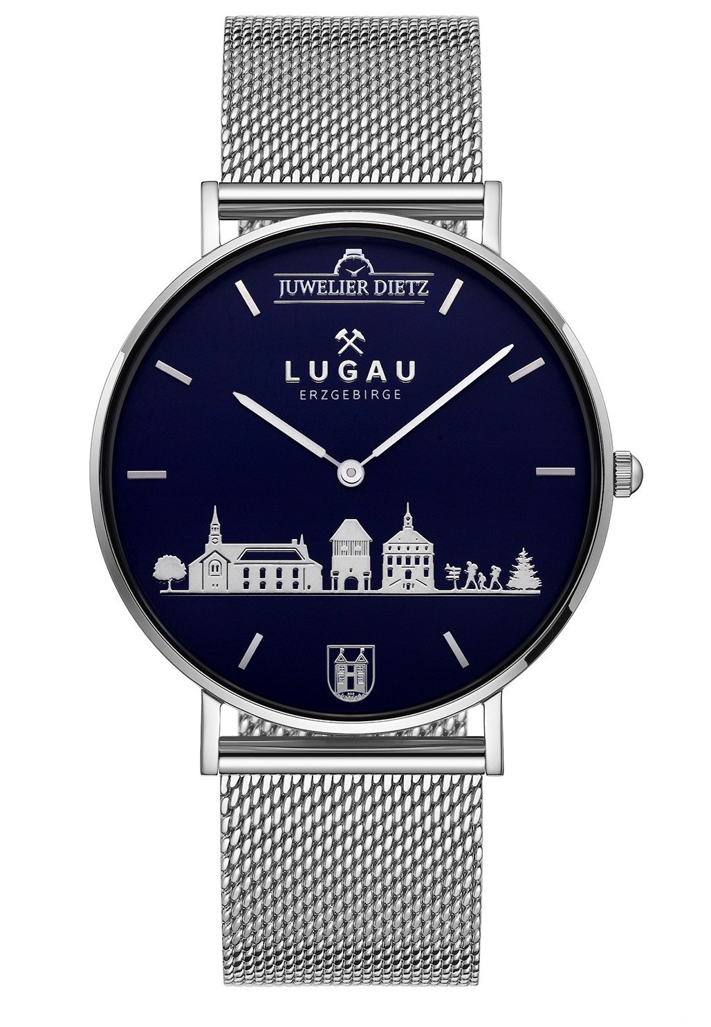 Juwelier Dietz "DIE LUGAU UHR" Edition 2 Edelstahl Milanaiseband