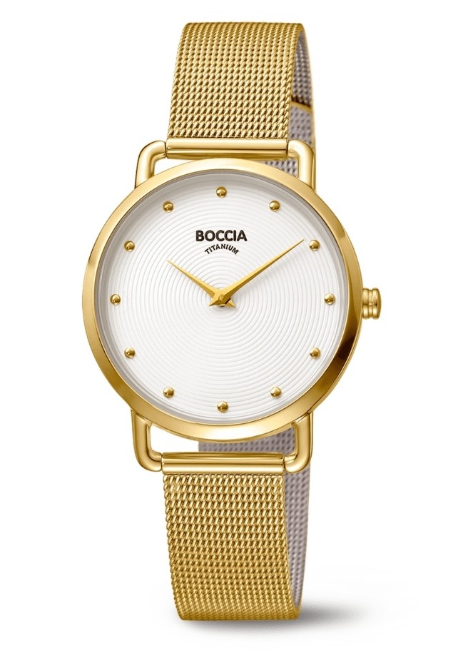 Boccia Damen Armbanduhr 3314-06 Style goldfarbig