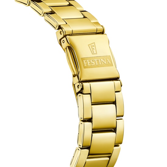 Festina Damen Armbanduhr Boyfriend F20640/9 Edelstrahl IP gold grün