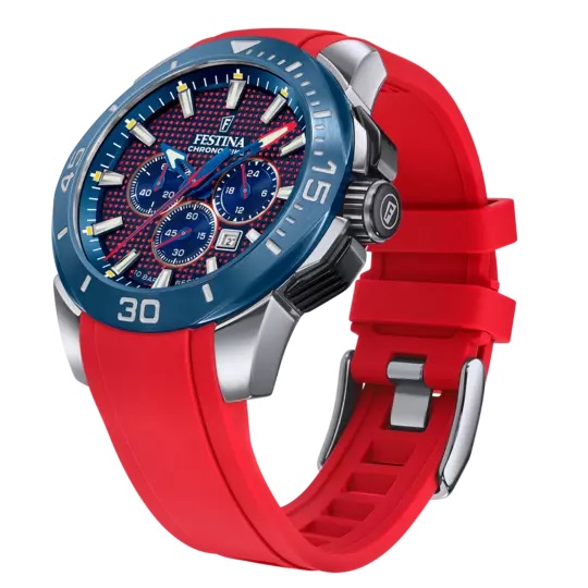 Festina Herren Armbanduhr Chrono Bike F20642/2 Silikonband rot