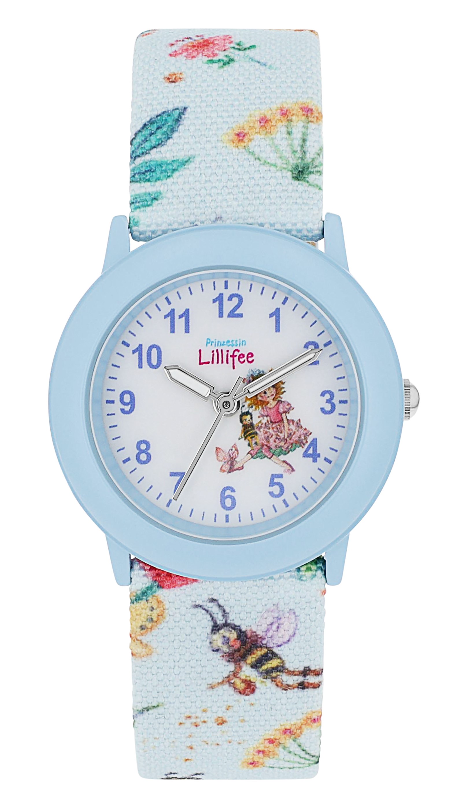 Prinzessin Lillifee Mädchen Armbanduhr 2037726 Textilband Tier- und Naturmotive hellblau
