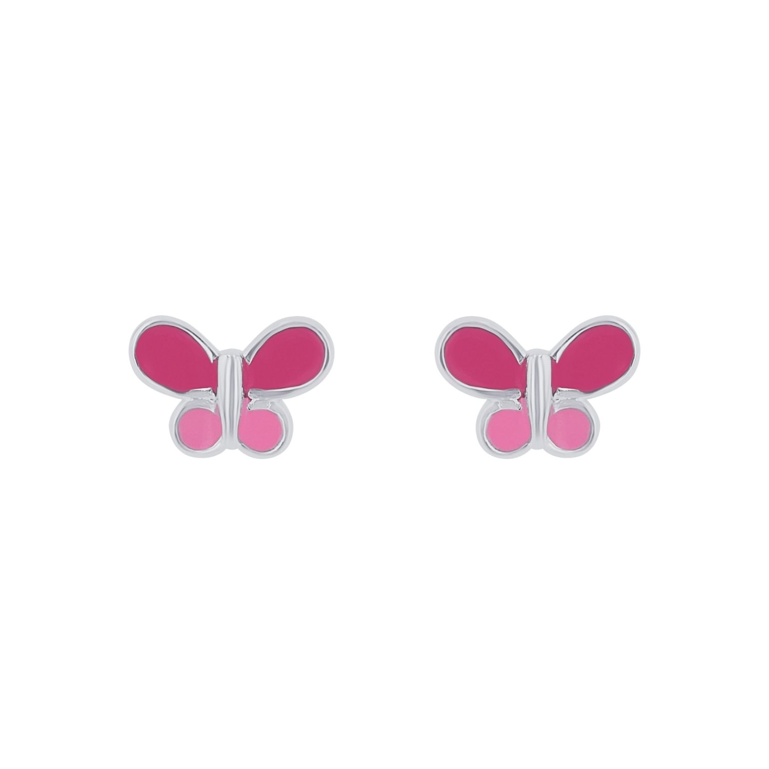 Lillifee Mädchen Ohrstecker 2037947 Silber 925 Schmetterling Emaille rosa pink