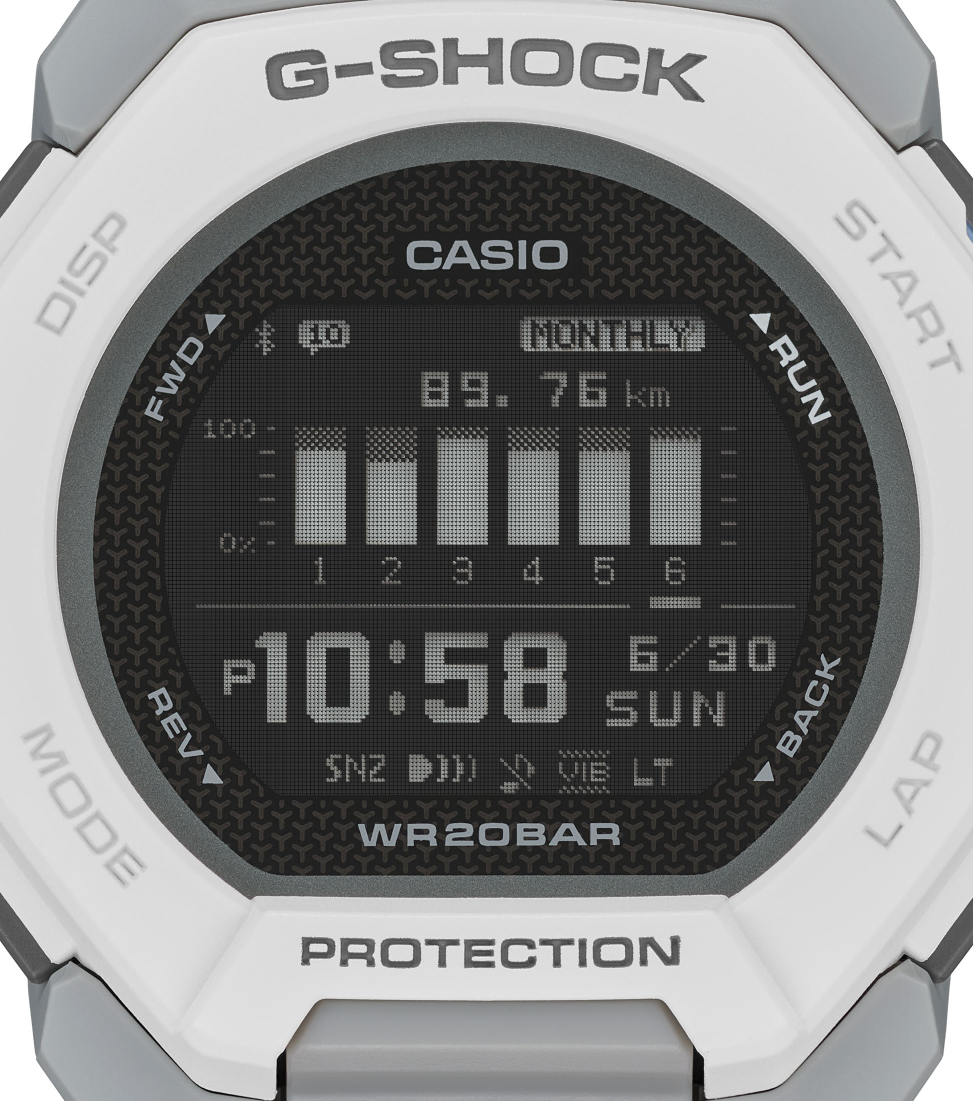 Casio G-Shock GBD-300-7ER G-SQUAD Bluetooth digital weiß grau