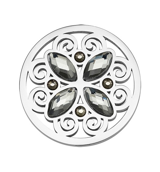 CEM Coins CS356/357 Anhänger Edelstahl Ornament Kristall Grau