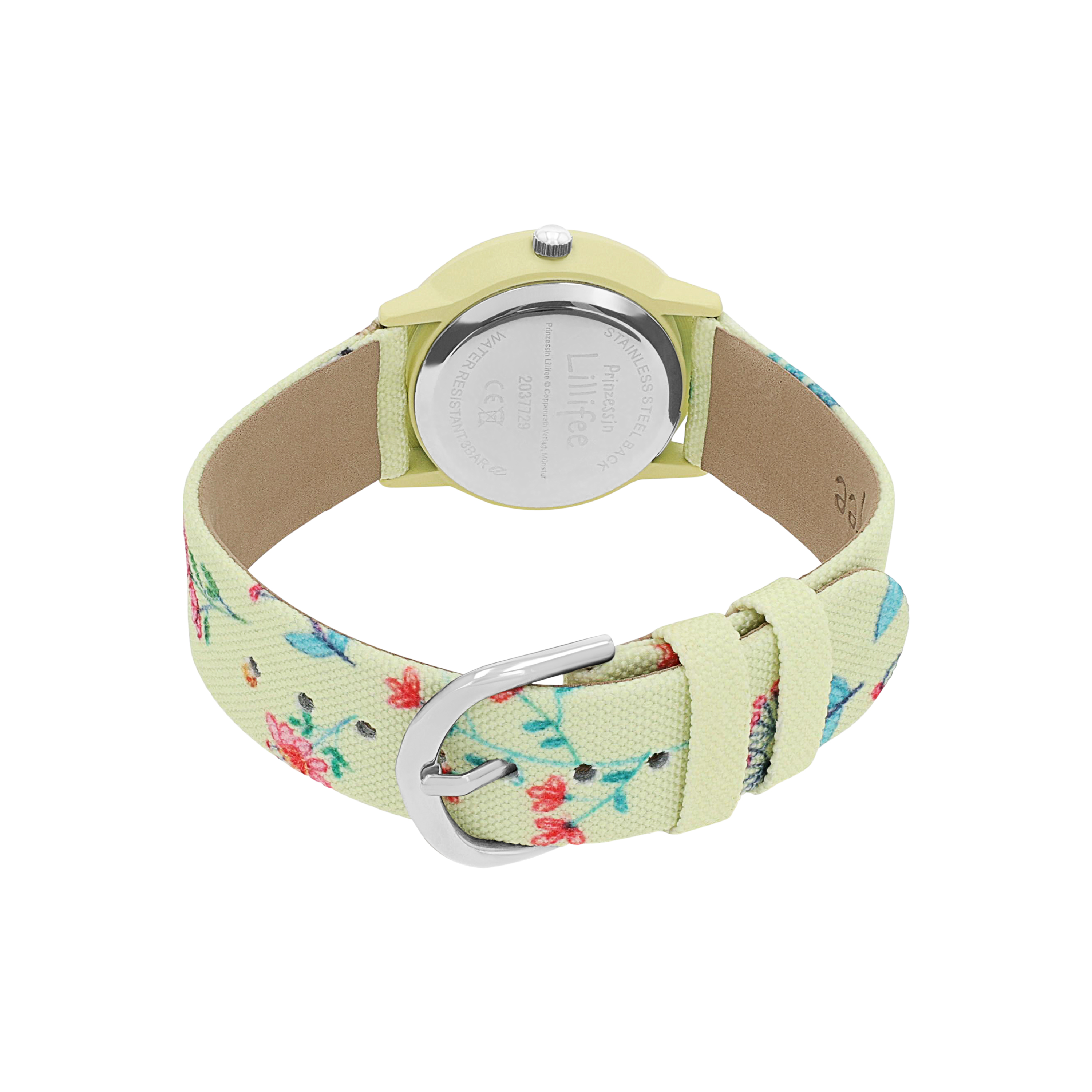 Prinzessin Lillifee Mädchen Armbanduhr 2037729 Textilband Blumen Schmetterling gelb