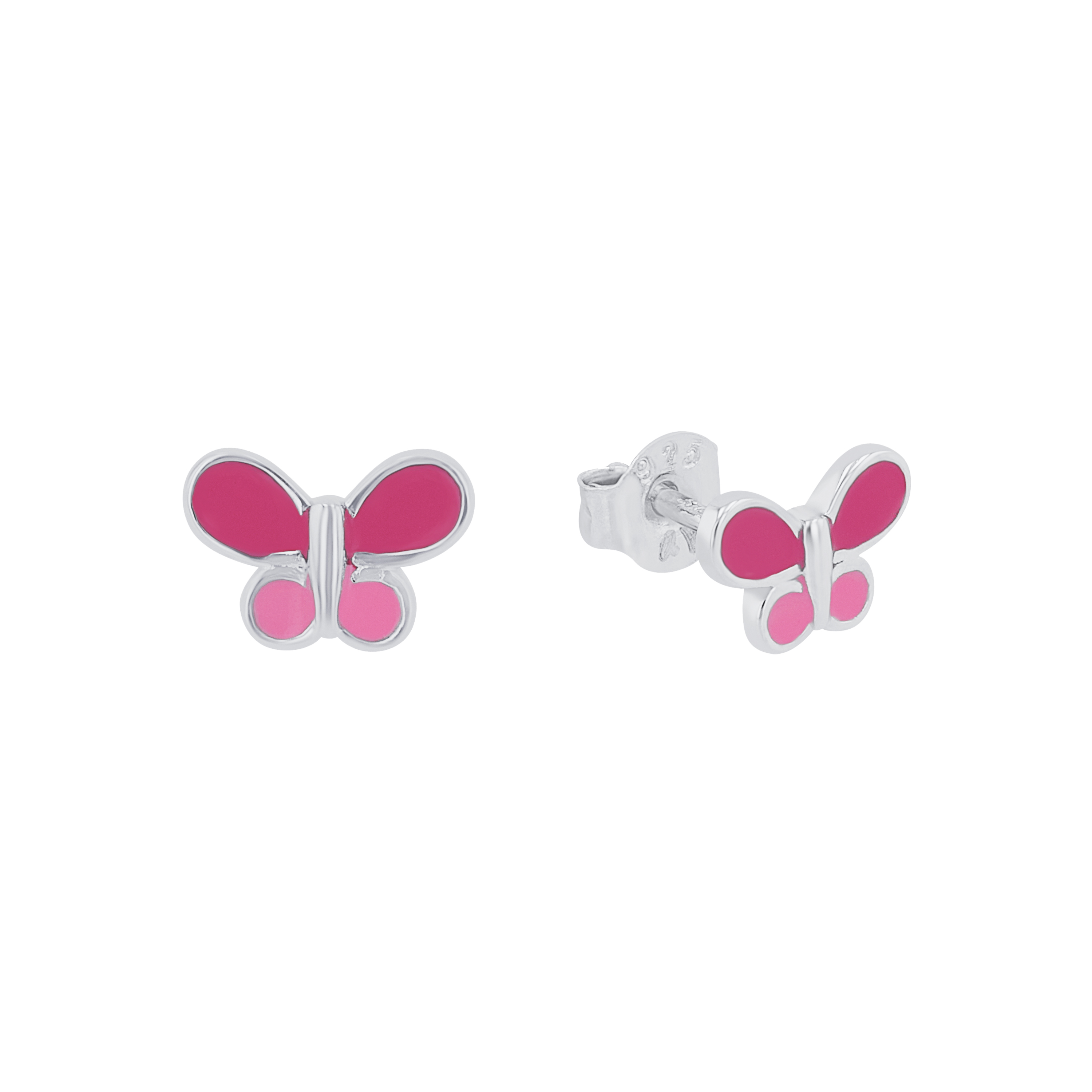Lillifee Mädchen Ohrstecker 2037947 Silber 925 Schmetterling Emaille rosa pink
