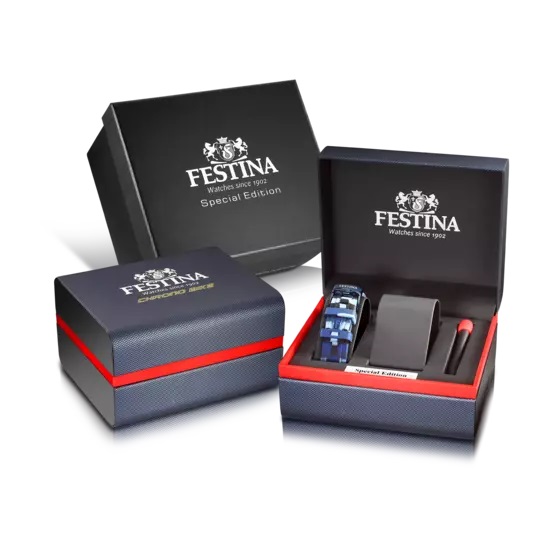 Festina Herren Armbanduhr Special Edition Chrono Bike F20643/1 Edelstahl blau IP