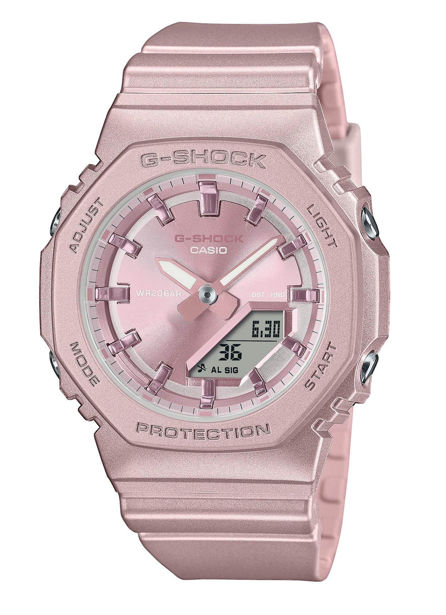 Casio Damen Armbanduhr G-Shock GMA-P2100ST-4AER Perlmuttglanz analog digital