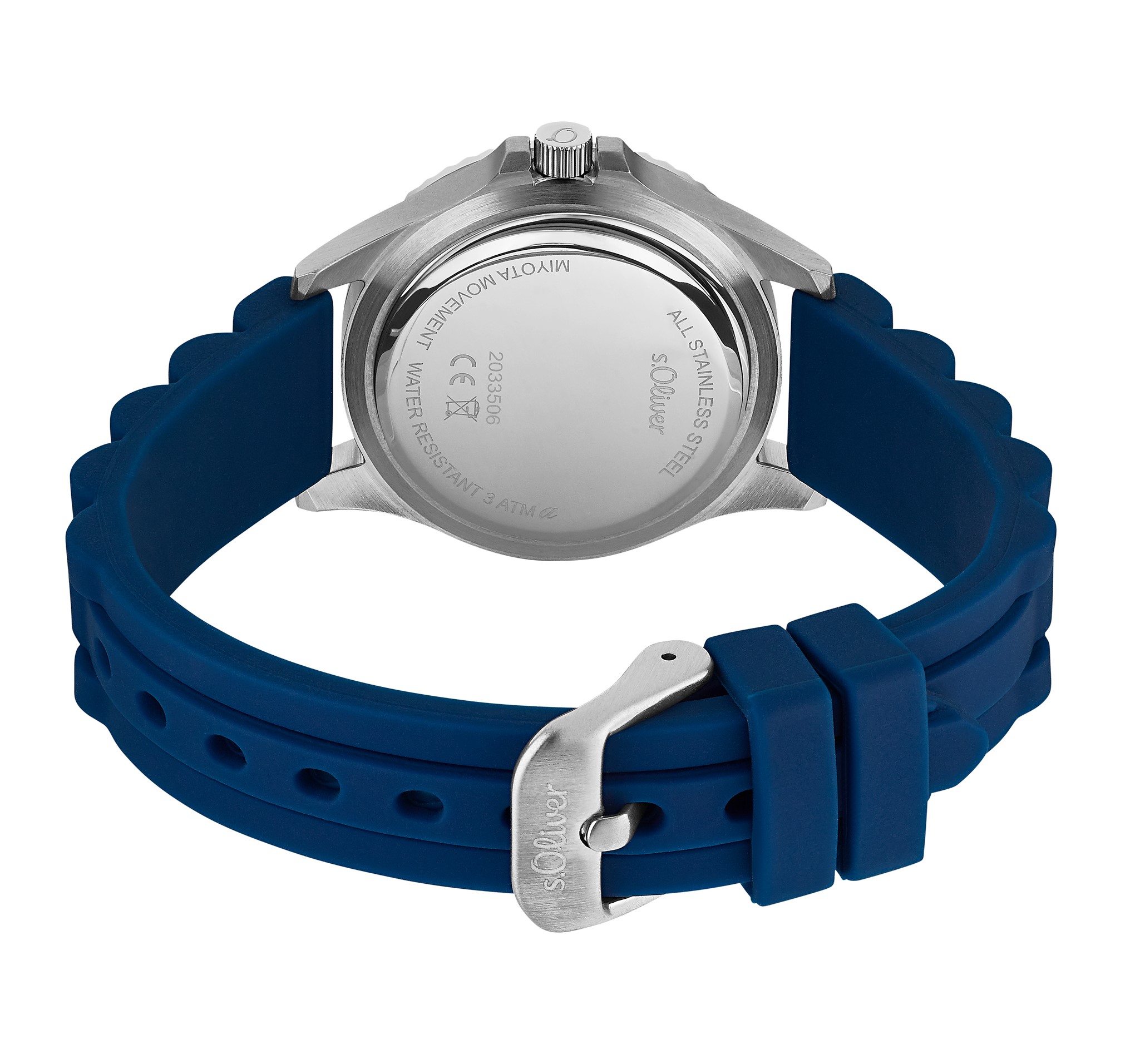 s.Oliver Kids Armbanduhr 2033506 Edelstahl Silikon blau