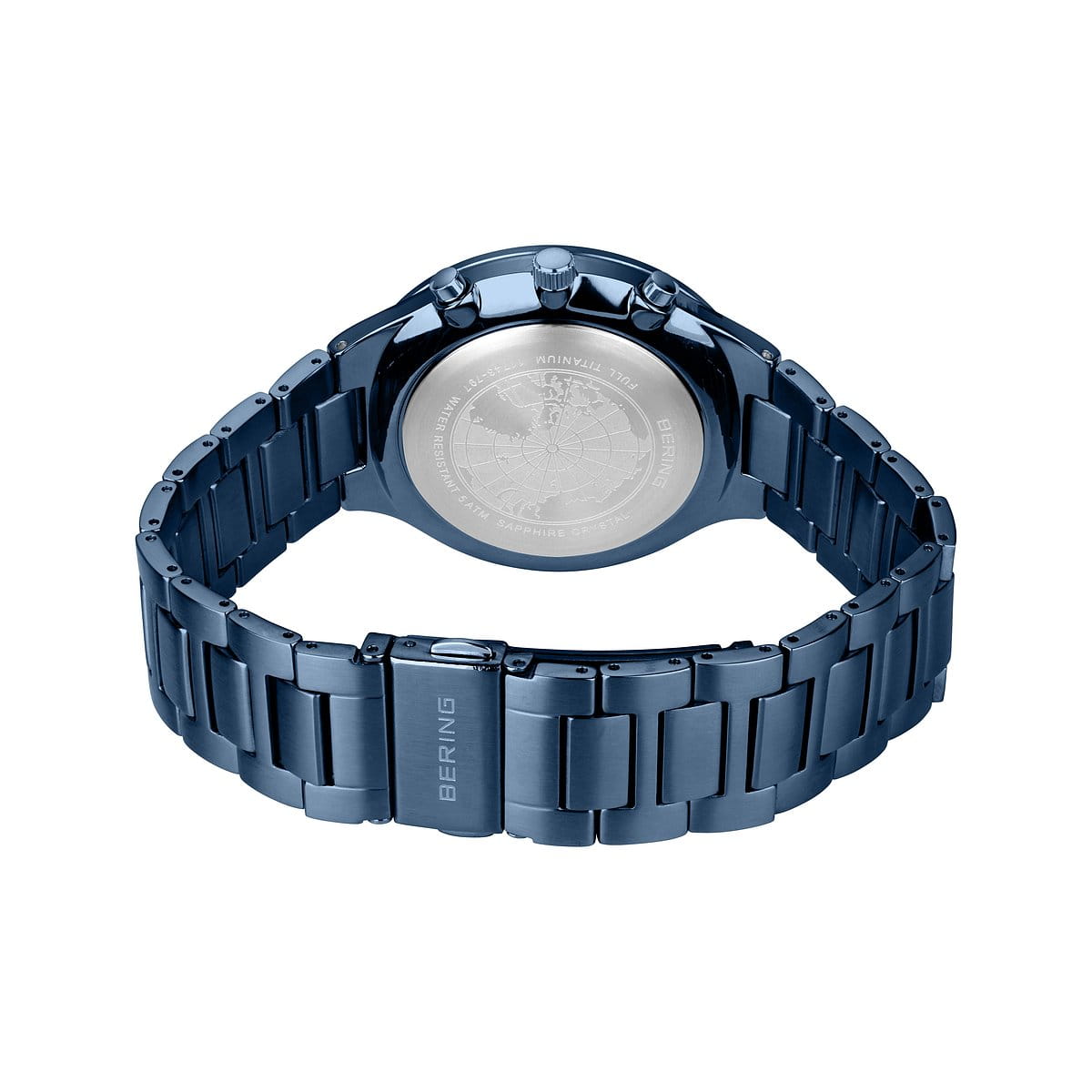 Bering Herren Armbanduhr 11743-797 Titan Chronograph blau gebürstet