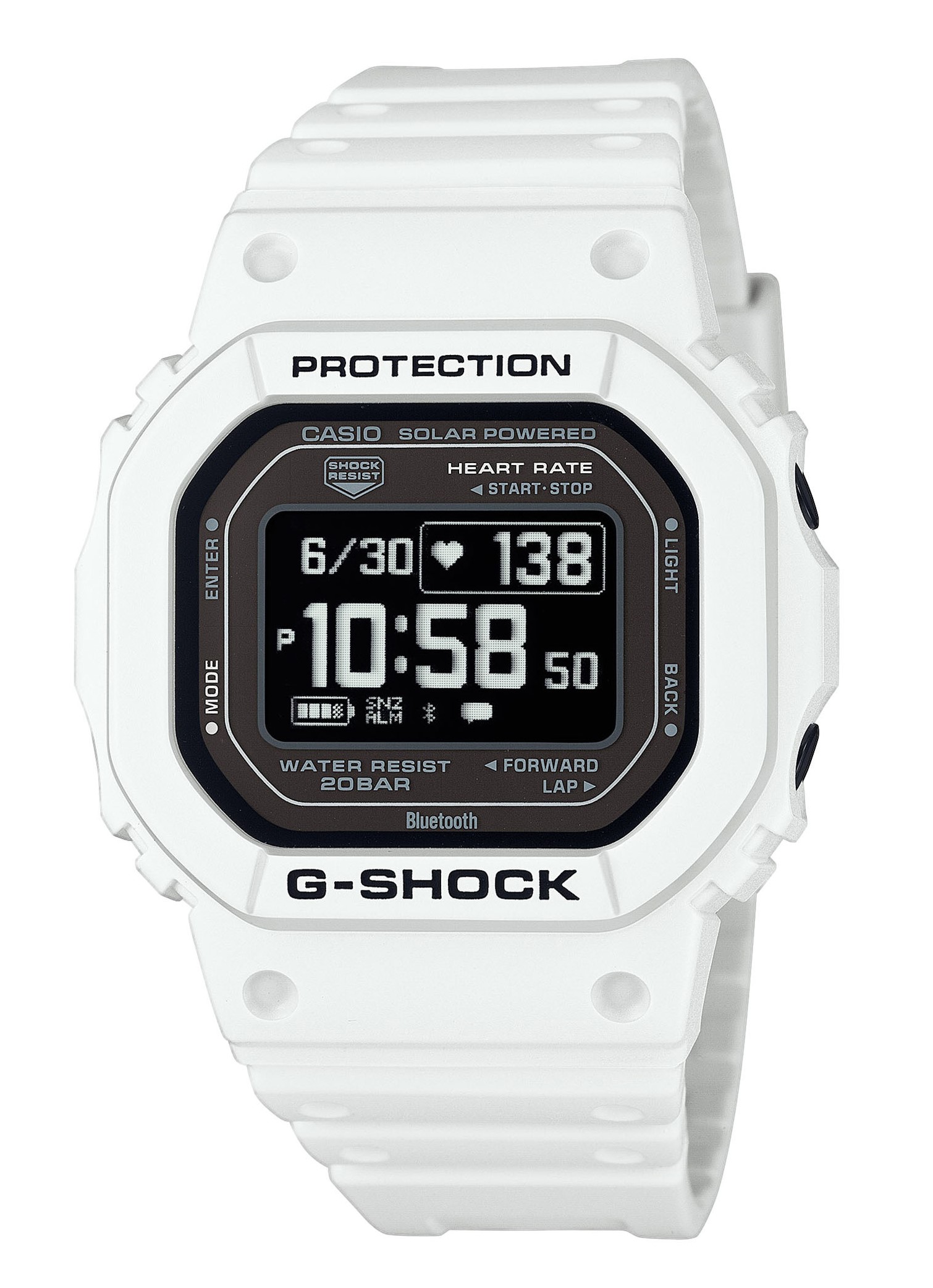 Casio G-Shock G-SQUAD DW-H5600-7ER Bluetooth digital weiß