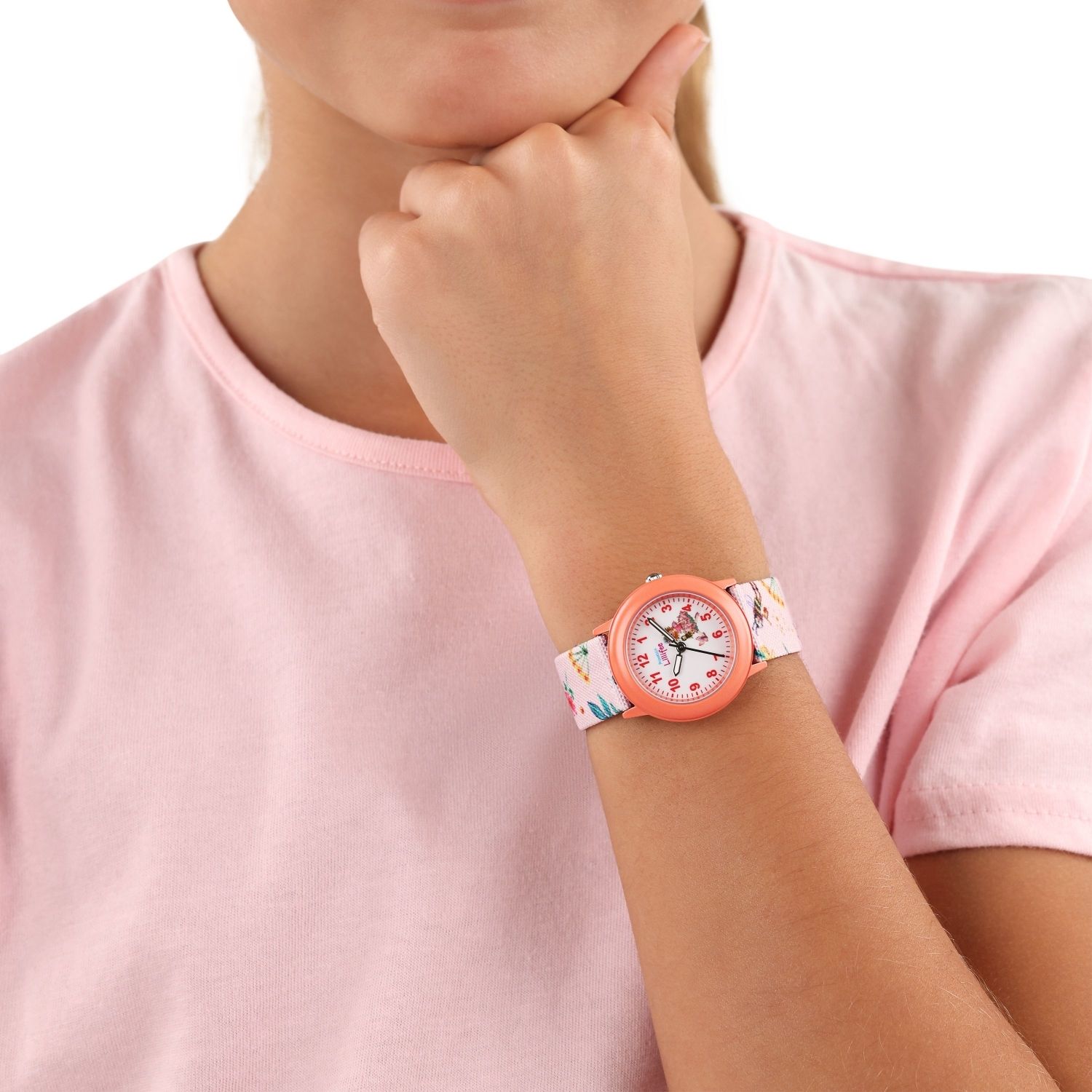 Prinzessin Lillifee Mädchen Armbanduhr 2037725 Textilband Tier- und Naturmotive orange