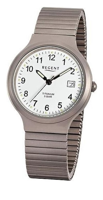 Regent Herren Armbanduhr F-300 Titan Zugband