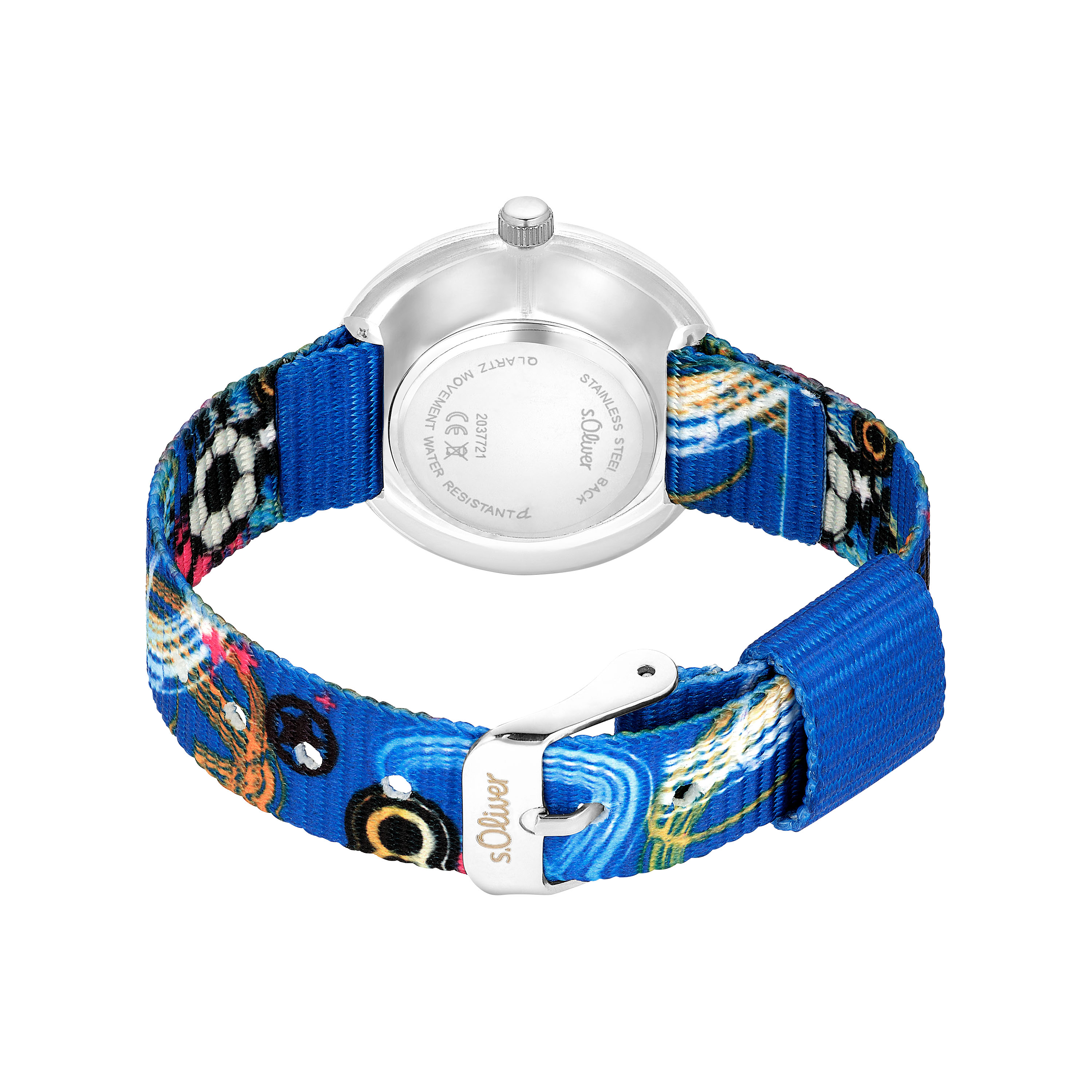 s.Oliver Jungen Armbanduhr 2037721 Textilband Fußball