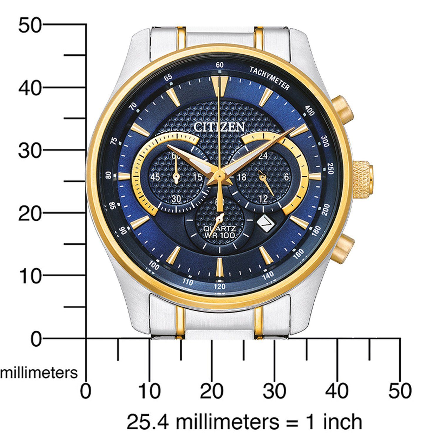 Citizen Herren Armbanduhr AN8194-51L Chronograph Quarz Edelstahl bicolor