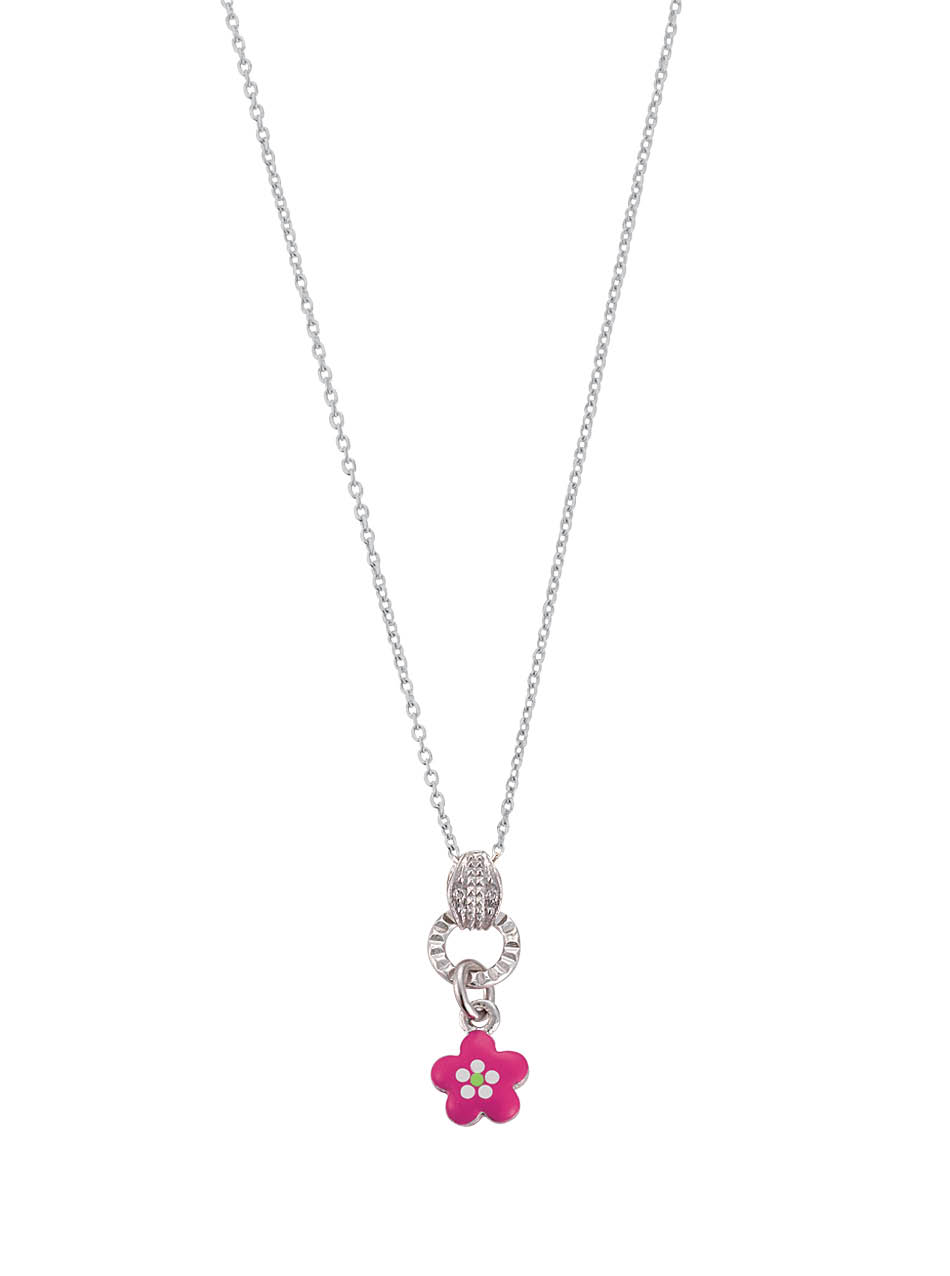 Scout Halskette Blume 261066200 Silber 925 Emaille pink