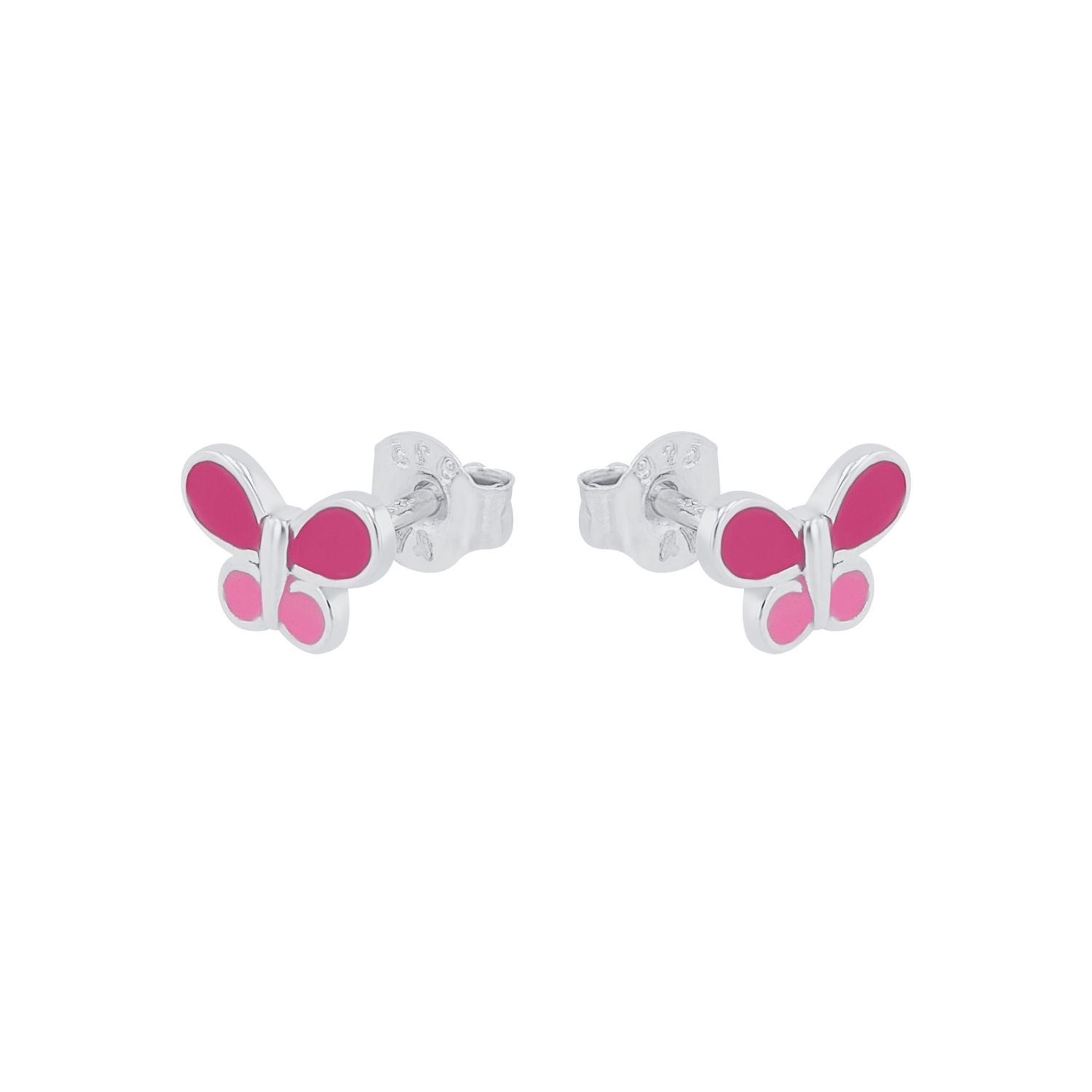 Lillifee Mädchen Ohrstecker 2037947 Silber 925 Schmetterling Emaille rosa pink