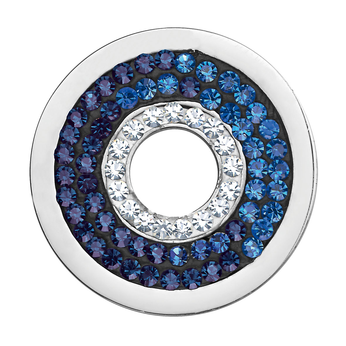 CEM Coins CS183/CS184 Anhänger Kreis Kristall blau-melliert